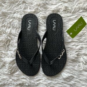 Lavau Womens Waterproof Flip Flops Black New With Tags Size 6